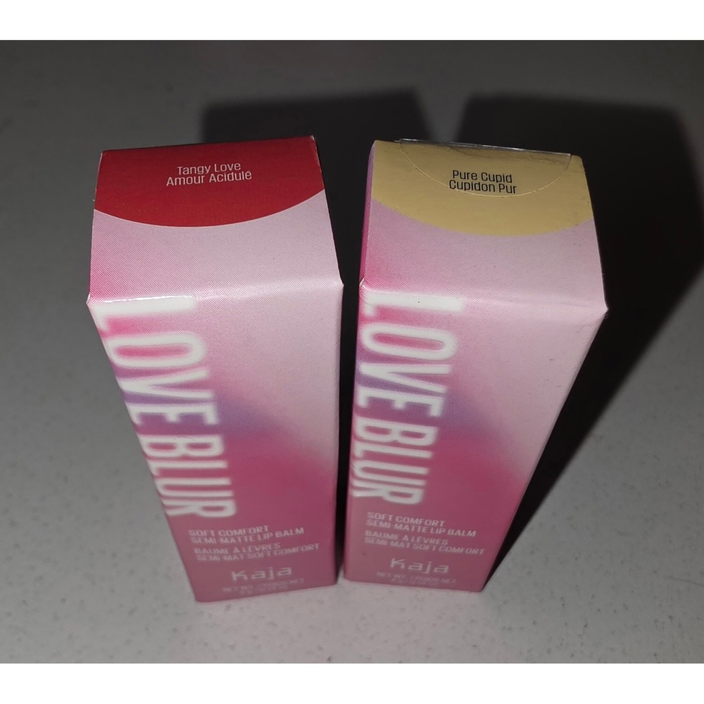 Kaja Love Blur Soft Comfort Semi-Matte Lip Balm Tangy Love Pure Cupid Set of 2